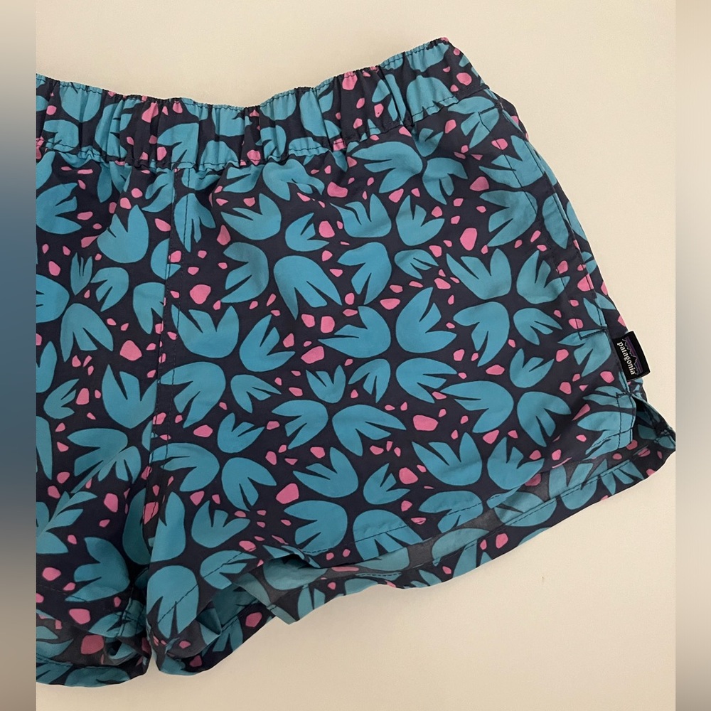 Patagonia Womens Small Barely Baggies 2.5" Shorts Pollen Confetti Dolomite Blue - Picture 3 of 6
